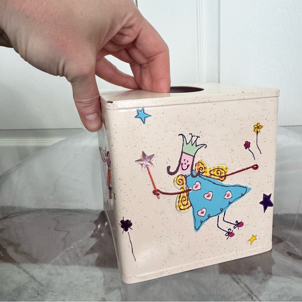 Vintage 90’s LAURA ASHLEY Whimsical Fairy Tissue Box Cover